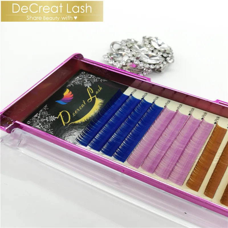 
Wholesale Ombre Color Two Tone Glitter Eyelash Extensions 