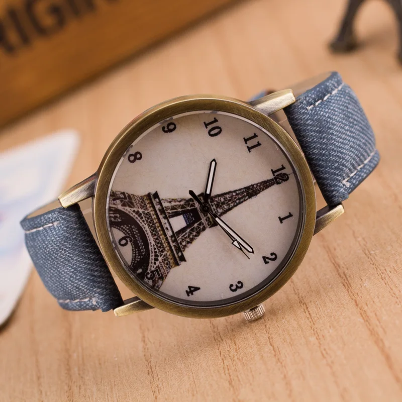 Big Eiffel Tower design womage quartz watch