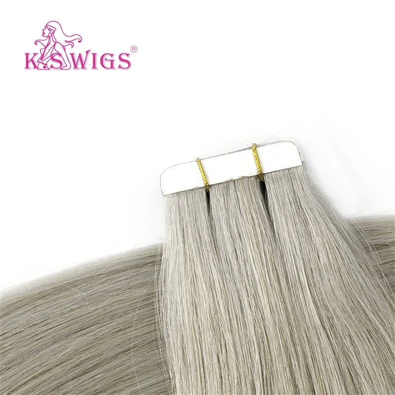 
K.S WIGS Tape Adhesive Hair Extensions16 Inch Indian Hair Tape Extensions Double Drawn Human Hair Tape In Extensions 