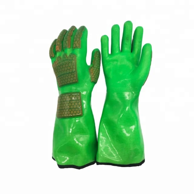New pvc coated safety gloves impact resistant mining safety gloves cut level 5 safety gloves 100% waterproof