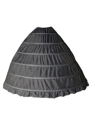 
High Quality White Black Wedding Ball Gown Petticoat Ballon Long 6 Rings Bridal Petticoats 