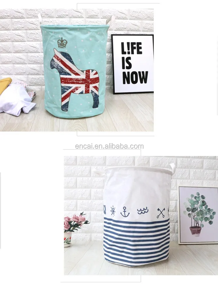 Encai Collapsible Toy Storage Basket Waterproof Nordic Style Dirty Clothes Laundry Baskets
