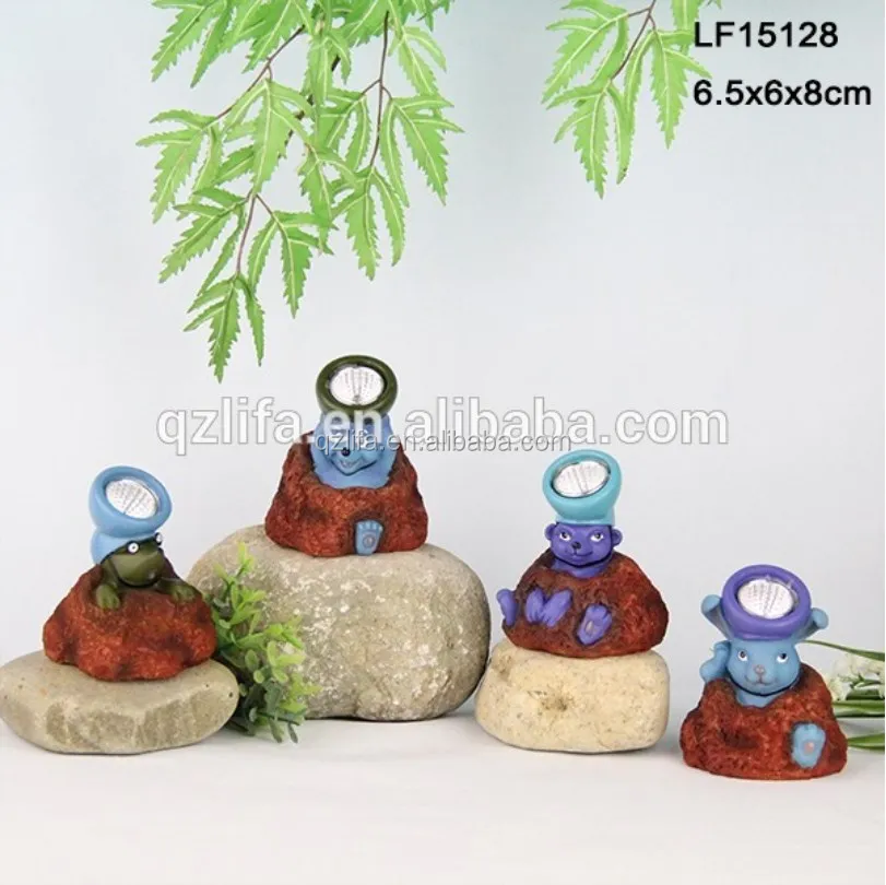 Solar resin led buddha statue lights for wholesale