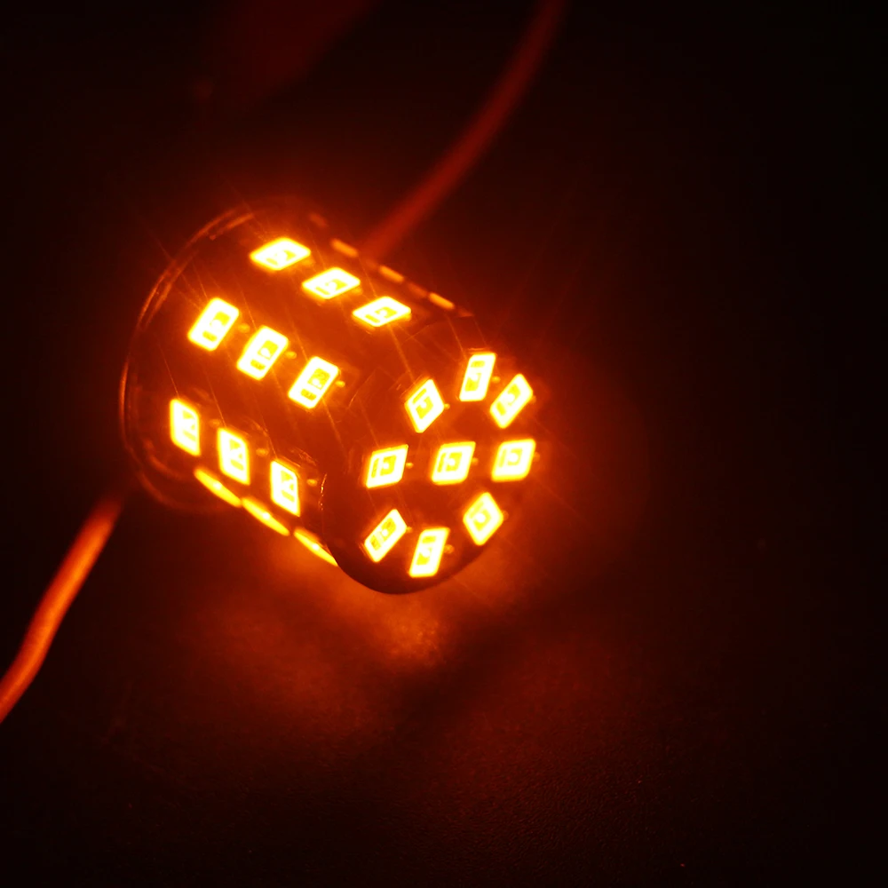 High Power BAU15S 7507 PY21W 1156  Amber white 33 SMD 2835 LED Bulb For Front Turn Signal Lights Direction Indicator Lamp