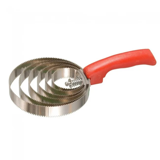 6 loops spiral steel curry comb with plastic handle