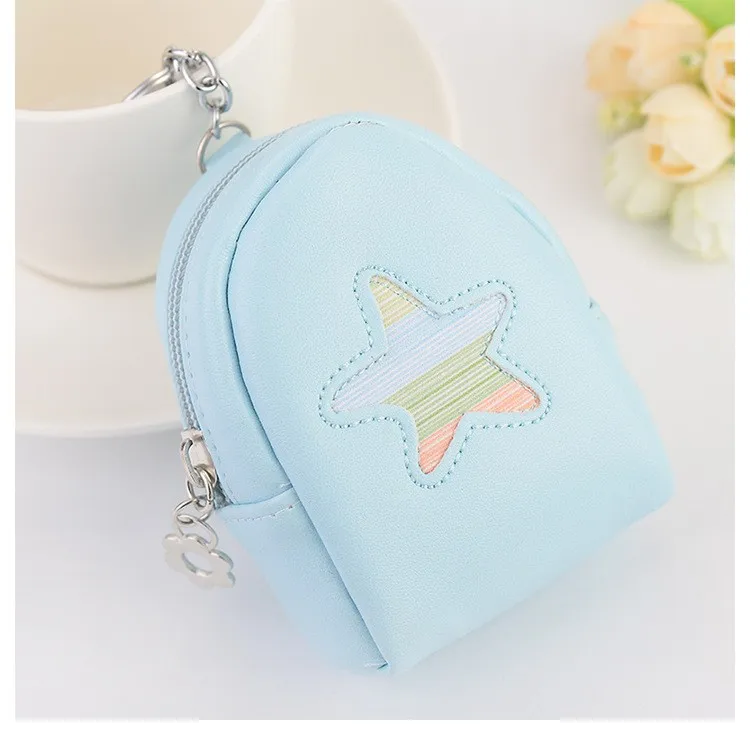 Wholesale Leather Ladies Coin Change Purse Wallet Keychain Mini Backpack Key Holder
