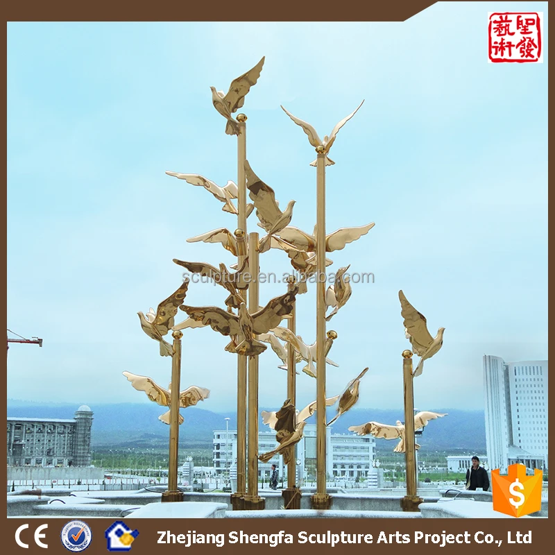 
Stainless Steel 304 Outdoor Sculpture Large Metal Garden animal birds Sculpture 