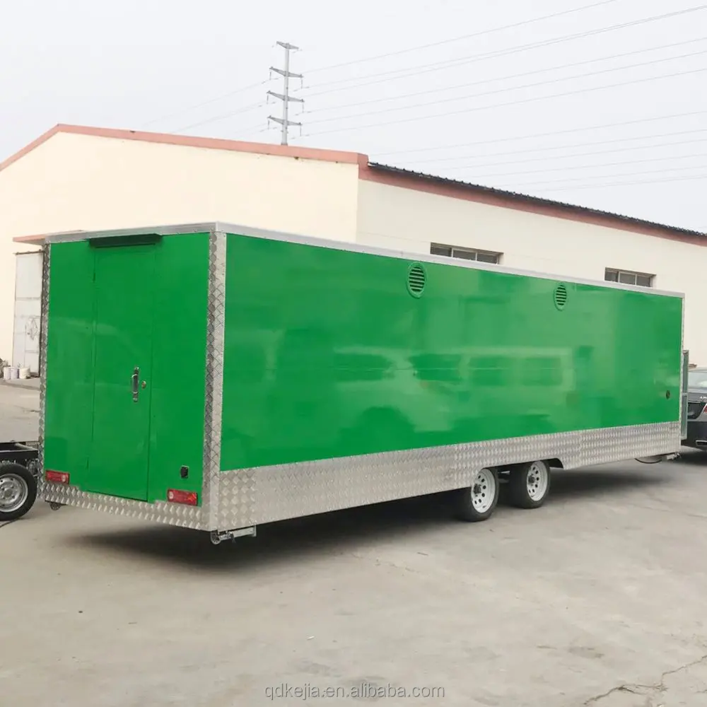 Long catering booth refrigerated concession trailer mobile churros food kitchen