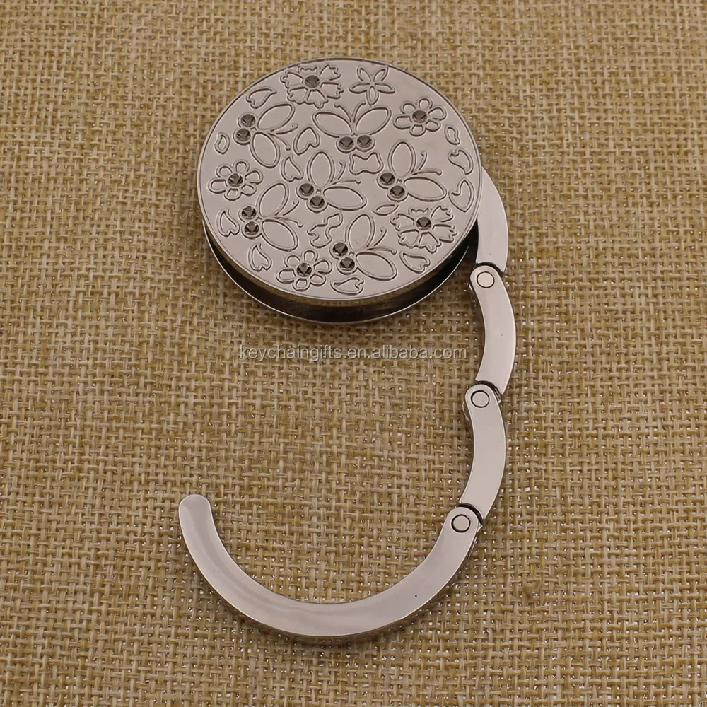 Нежная вешалка для кошелька/складной крючок кошелька/круглый держатель сумки с бабочкой