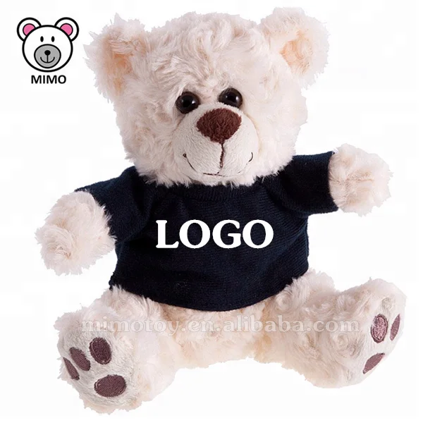 Personalized Custom LOGO Plush Soft Teddy Bear Toys With T shirts Wholesale Kids Cartoon Stuffed Animal Plush Black Teddy Bear