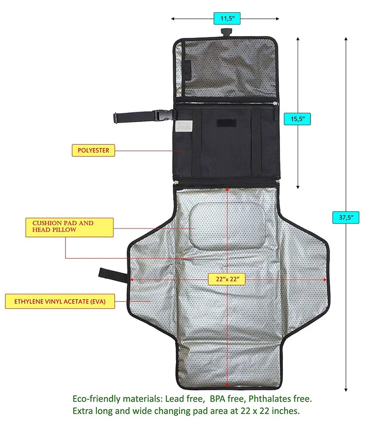 
Portable baby diaper bag backpack changing pad travel proable baby changing pad 