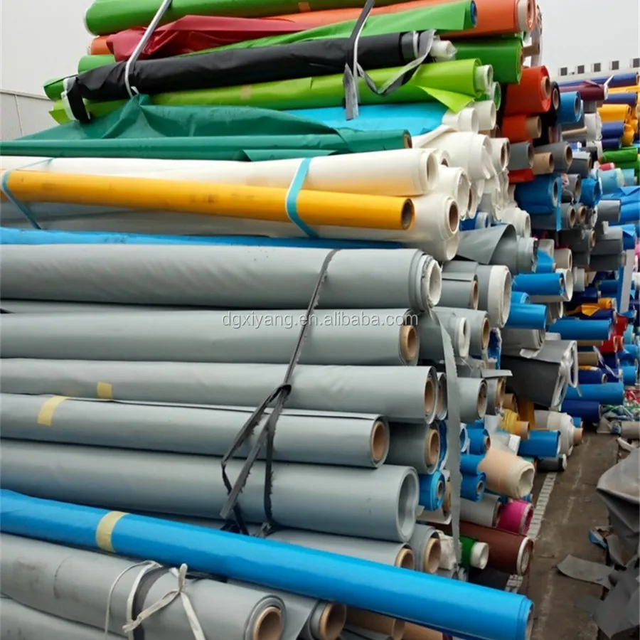 PVC Coated Stripe Tarpaulin in Stock Lot for Tent Truck Cover and Awning Woven Laminated Patterns Plain Style Free Sample
