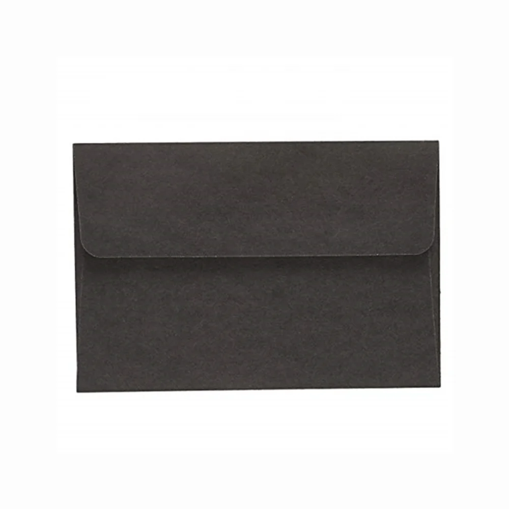 High Quality Foil Logo Printing A4 Invitation Envelope Black  Paper Envelope