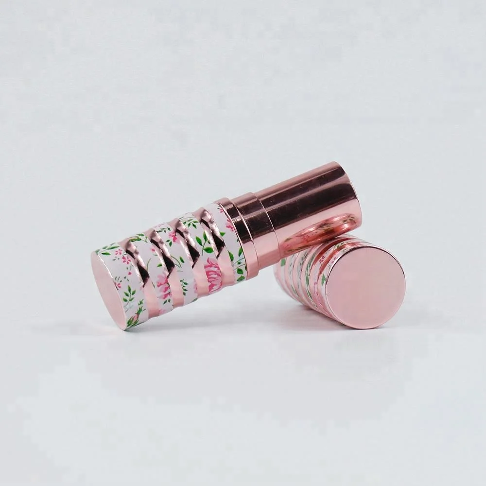 China supplier fashion design elegant empty flower aluminum lipstick tubes