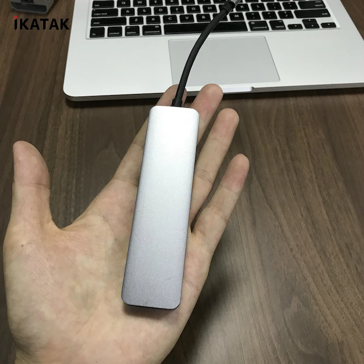 
New Design 6 in 1 Compact 4K HDMI USB C Mini USB Dock for Macbook 