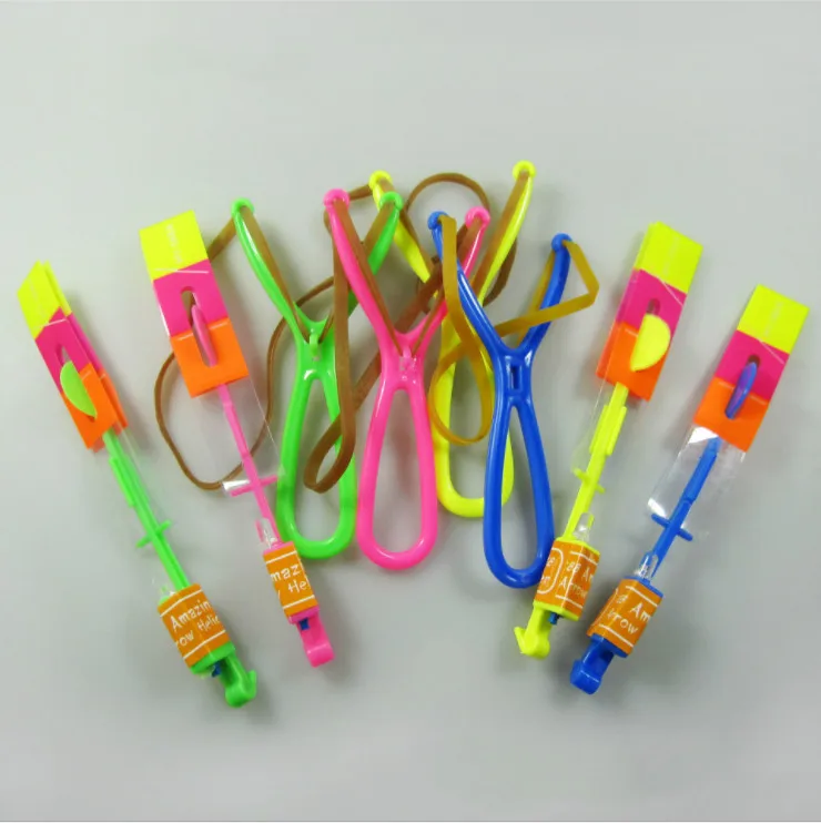 
wholesale luminous plastic toy arrows kids child led helicopter slingshot 