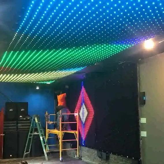 Indoor flexible led video curtain display for stage backdrop dj screen