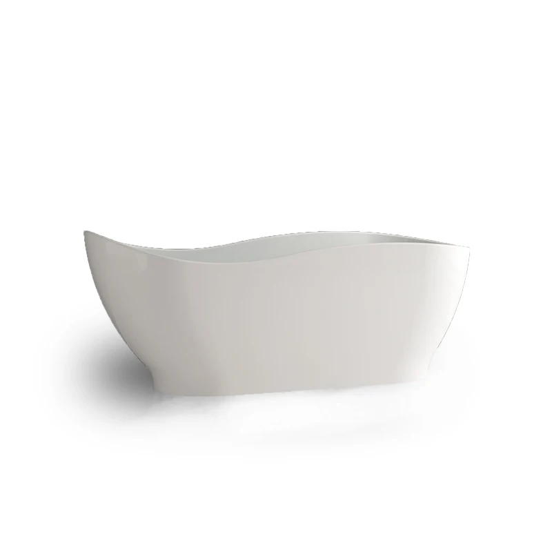 Luxurious hotel standard popular freestanding wave boat shaped solid surface bath tub acrylic resin stone bathroom bathtub