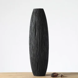 Wholesale nordic style unique shape black floor resin vase for home decor