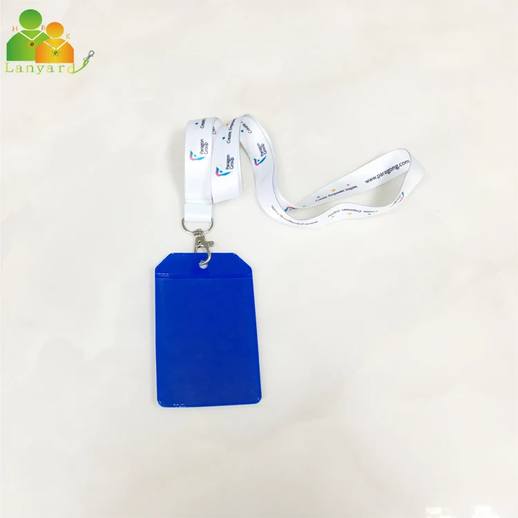 
Hot sale Eco-friendly custom plastic id card holder with custom sublimation polyester lanyard, ID card holder plastic 