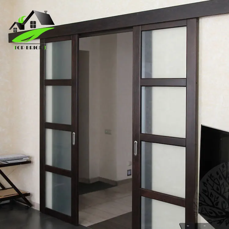 
2 Tracks Sound Insulation Aluminum Slide Glass Doors Exterior French Door for Study Room 