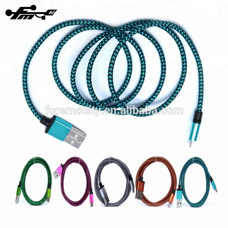 Заводская доставка цена короткие нейлон тканые micro usb кабель для телефонов Android