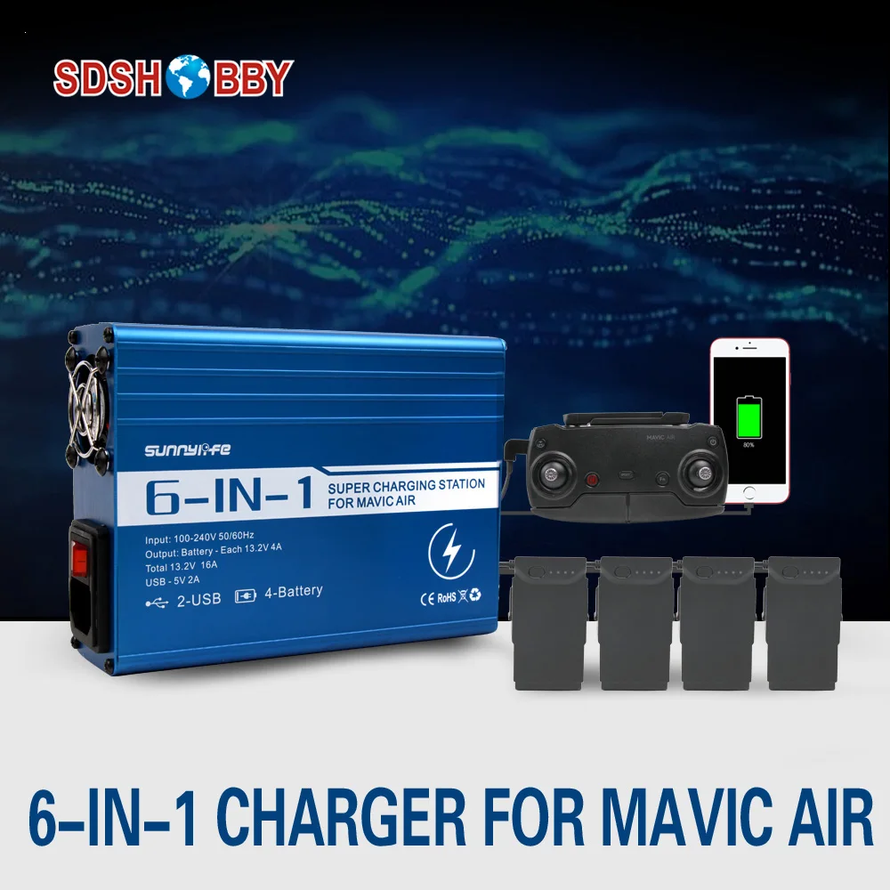 зарядное устройство и пульт дистанционного управления супер зарядная станция зарядки концентратор с USB порта для DJI Мавик AIR