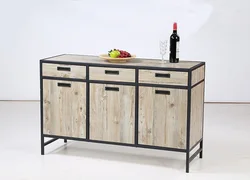 Custom vintage wood home furniture industrial style 3 doors 3 drawers large wooden cabinet designs for living room