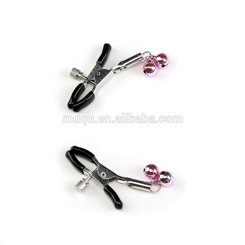 Sexy Massage Nipple Breast Clamps Stimulate Labia Clip With Bell Stimulate Labia Clitoris Clip
