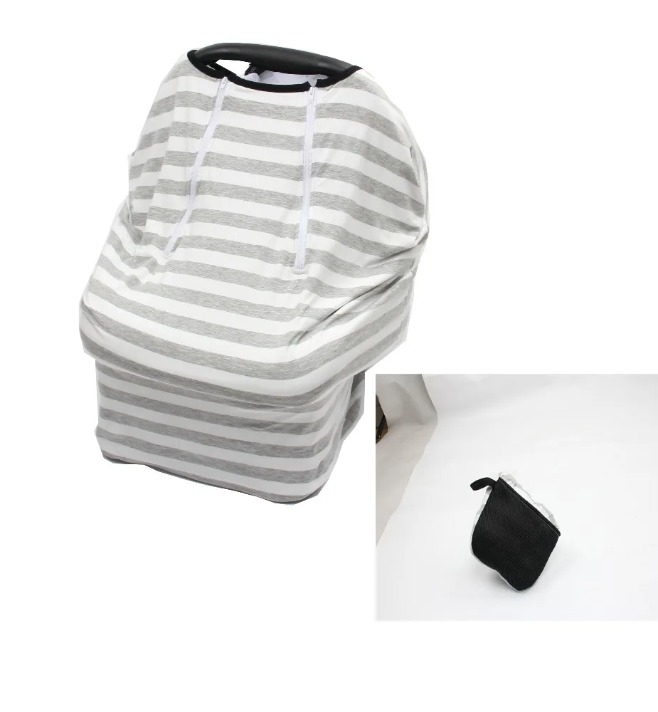Stretchy Multi-use Baby Car Seat Canopy Nursing Shopping Cart Cover with zipper window