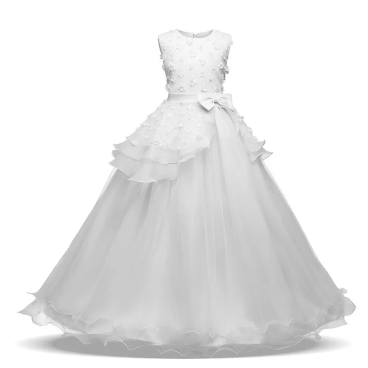 Pretty Dresses Girls Flower Dress Sleeveless Princess Dress Kids Pettiskirt