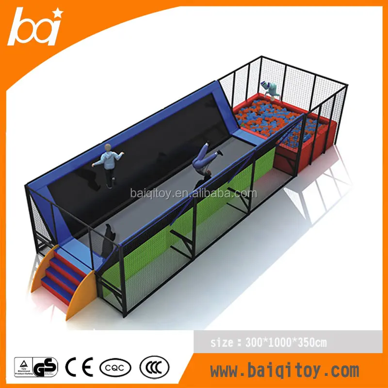 Small trampoline foam pit area Free Jump Sky zone Trampoline Park Bouncing Bed