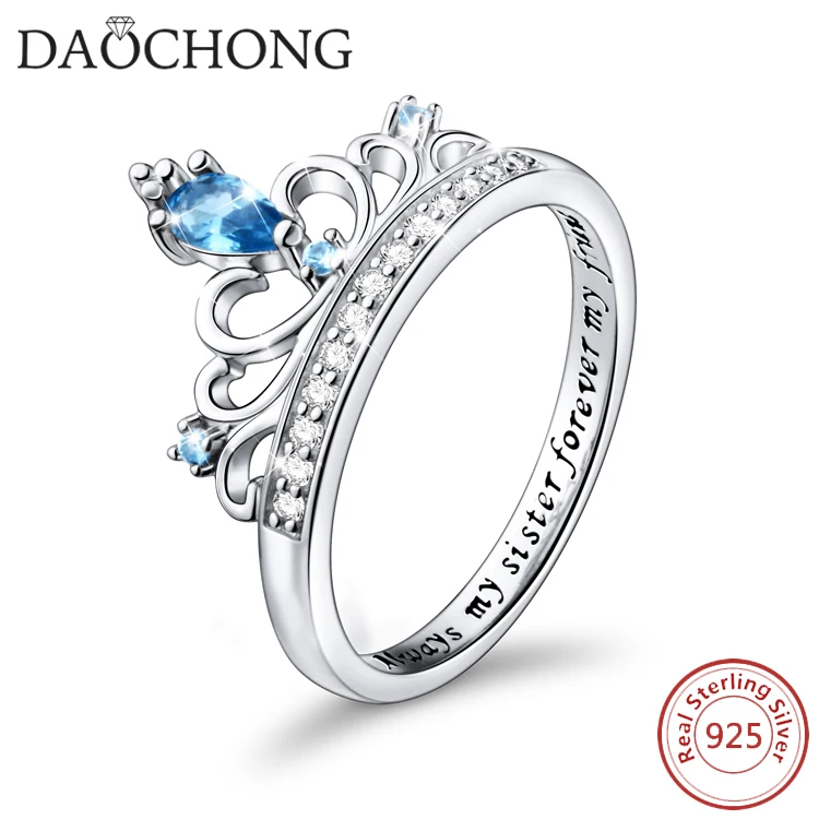 Hot Products Popular Women Jewelry 925 Sterling Silver Princess Crown Ring