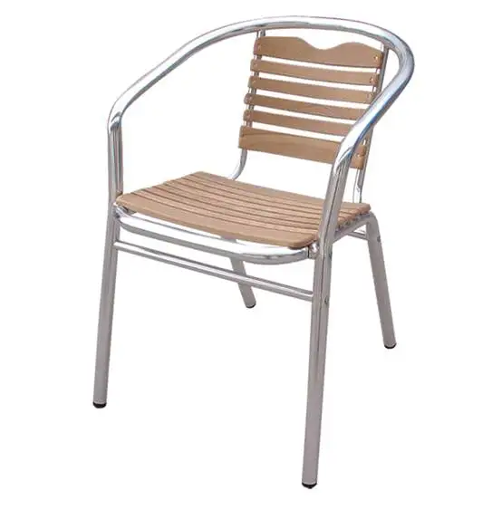 Bar stool chair made of aluminum and wood