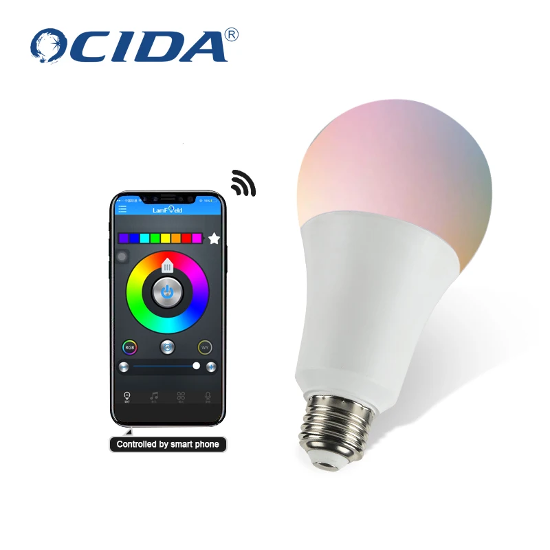 Ведущую роль в промышленности дешевые AC85-265V wifi Контролируемая цветная (RGB) светодиодных ламп