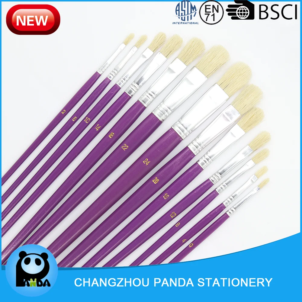 13pcs bristle artist brush purple handle for painting in Jiangsu