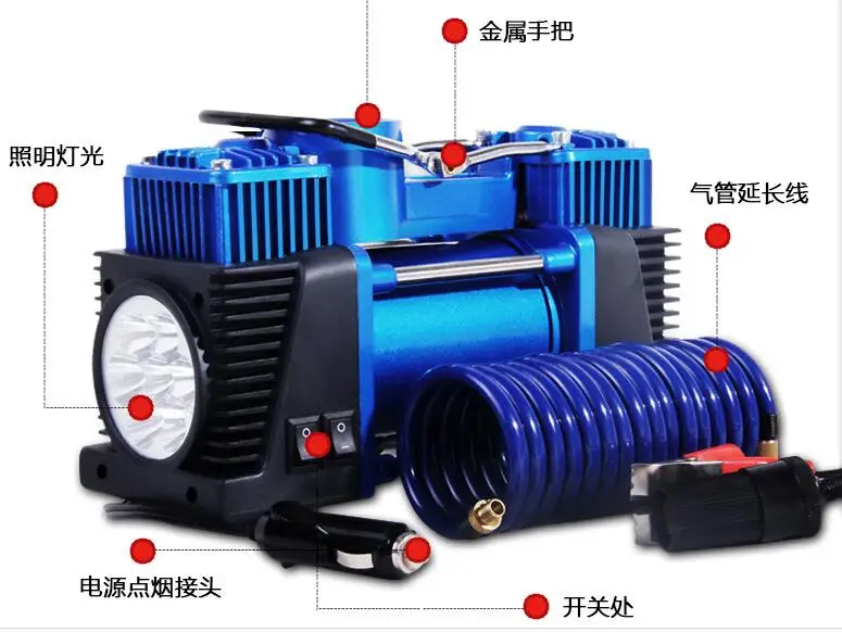 double cylinder car air pumpPortable Electric Mini 12V Car Air Compressor Pump Tyre Tire