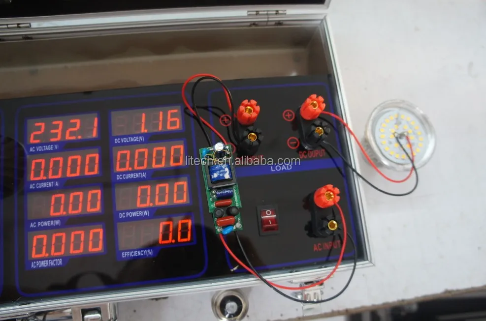 Portable LED test case driver tester bulb lux meter with European Plug
