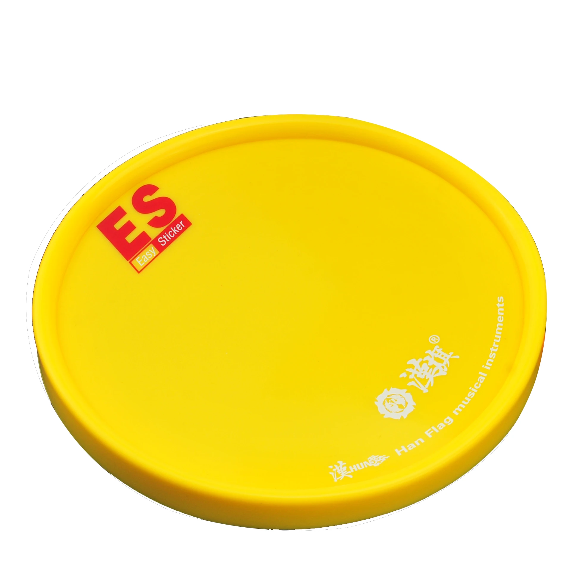 HUN ES6 Silicone Rubber Yellow Round 6 inch Sticky Drum practice Pad with rim