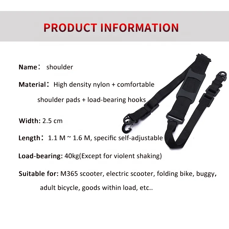 Scooter Skateboard Hand Carrying Handle Shoulder Straps Belt Webbing 1 to 1.6m Accessories/Shoulder Straps Belt Webbing