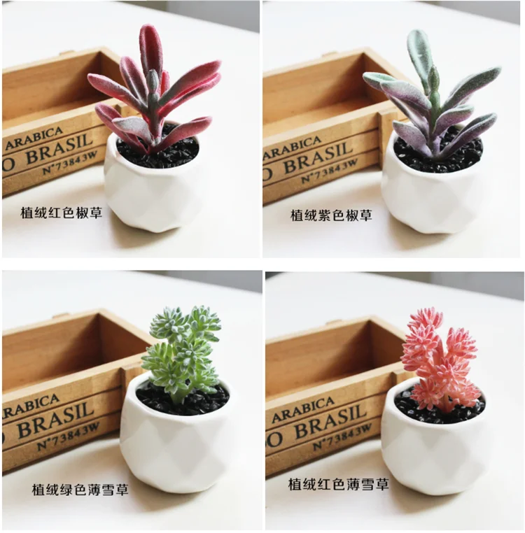 
China wholesale small size artificial plants potted succulents for desk decoration 