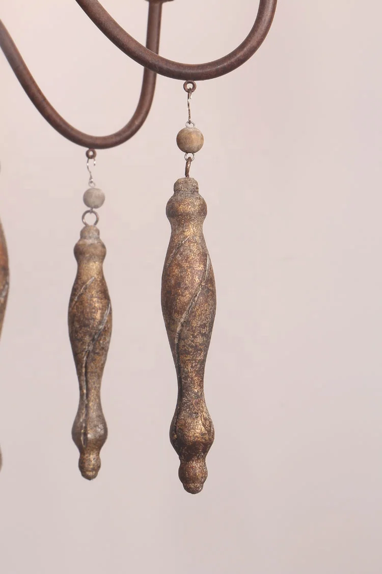 Italian iron hanging pendant lighting,vintage classic wood beaded chandelier