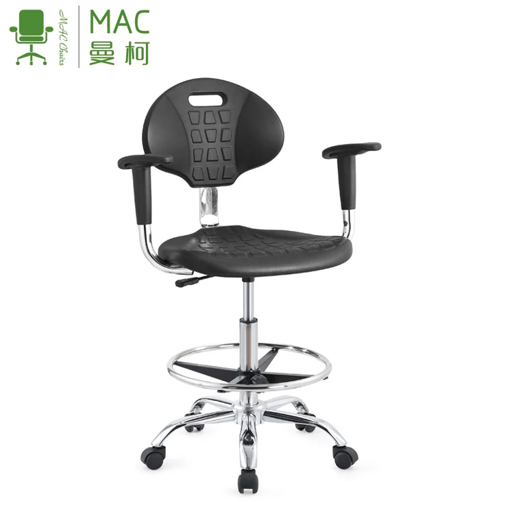 silla de laboratorio high back lab stool chair laboratory chairs  with metal footring