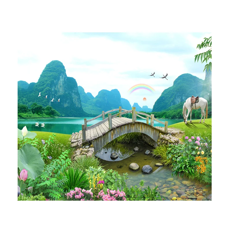 Home Decoration PVC Wallpaper Modern 3D Mural Design