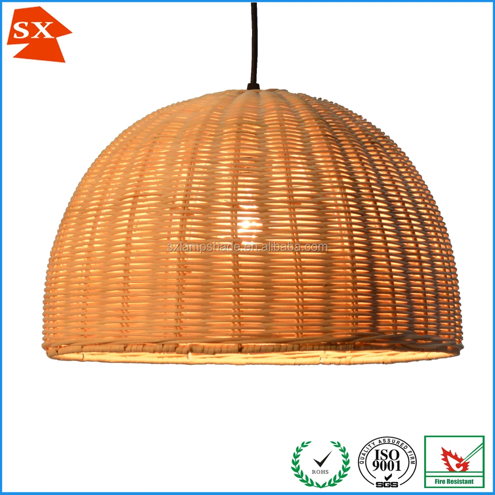 USA diy dome half moon yellow rattan bedroom decoration ceiling lampshade