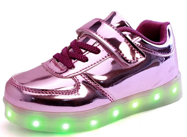LED shoes with App flashing children kid cool USB shoes,led light up kids shoes app