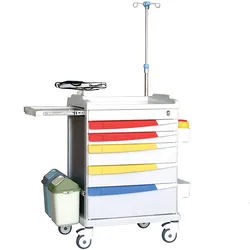 Hospital Mobile Emergency Resuscitation Trolley Price With CPR Board
