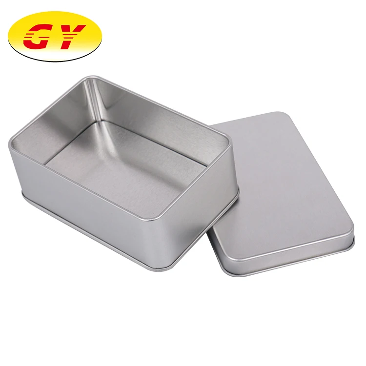 Wholesale metal can silver plain tin container
