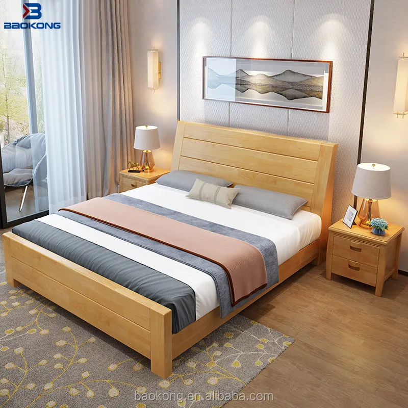 Wooden Bed With Cabinet Space Saving Bedroom Furniture