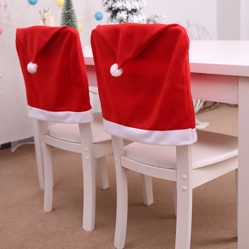 Wholesale Christmas Chair Back Cover Decoracion Navidad Hat Christmas Decorations Home Dinner Table New Year Xmas Chair cover